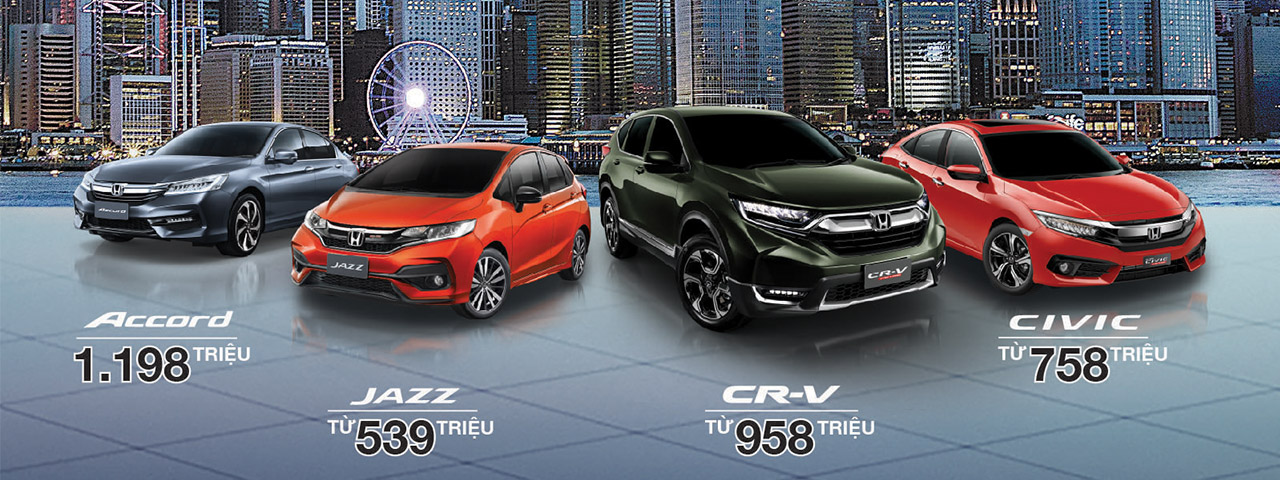 honda việt nam công bố giá bán mới cho jazz, accord, civic và cr-v